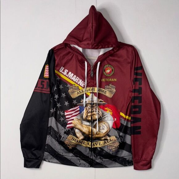 GEARVET Other - GEARVET US Marine Veteran Hoodie NWOT zip up 2 pockets men’s size S.